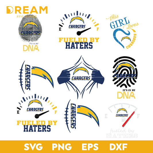 Los Angeles Chargers bundle svg, Los Angeles Chargers svg, NFL svg, png, dxf, eps digital file