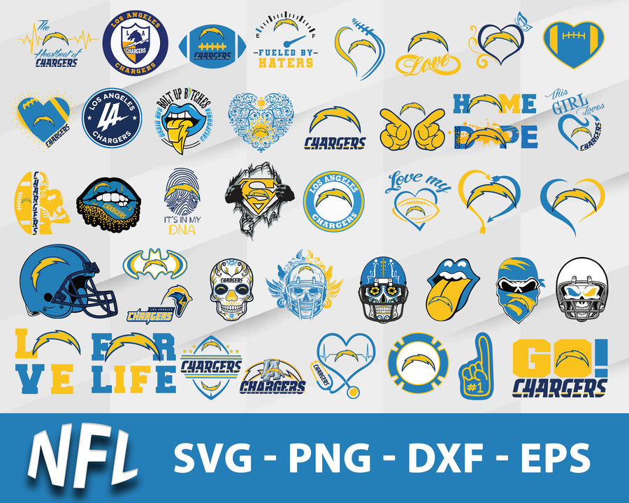 Los Angeles Chargers Svg Bundle, Los Angeles Chargers Svg, Sport Svg, Nfl Svg, Png, Dxf, Eps Digital File.