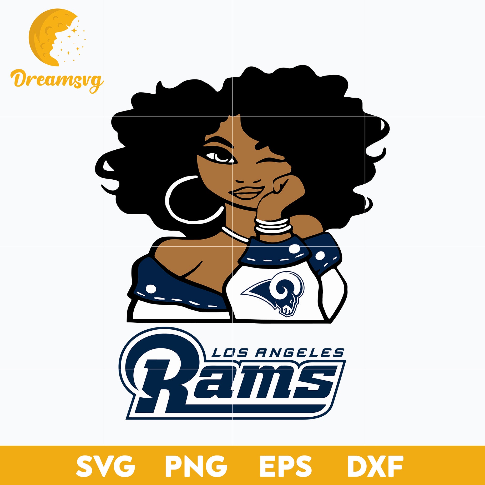 Los Angeles Rams Girl Nfl Svg, Los Angeles Rams Svg, Sport Svg, Nfl Svg, Png, Dxf, Eps Digital File.
