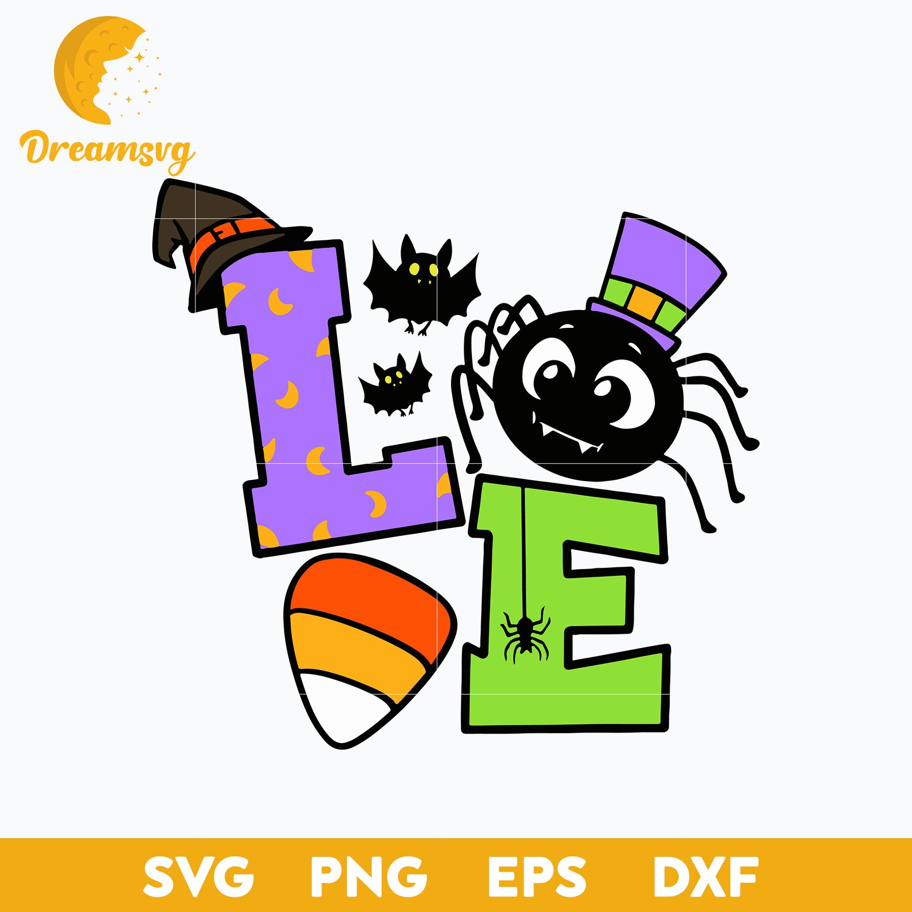 Love Halloween svg, Halloween svg, png, dxf, eps digital file.