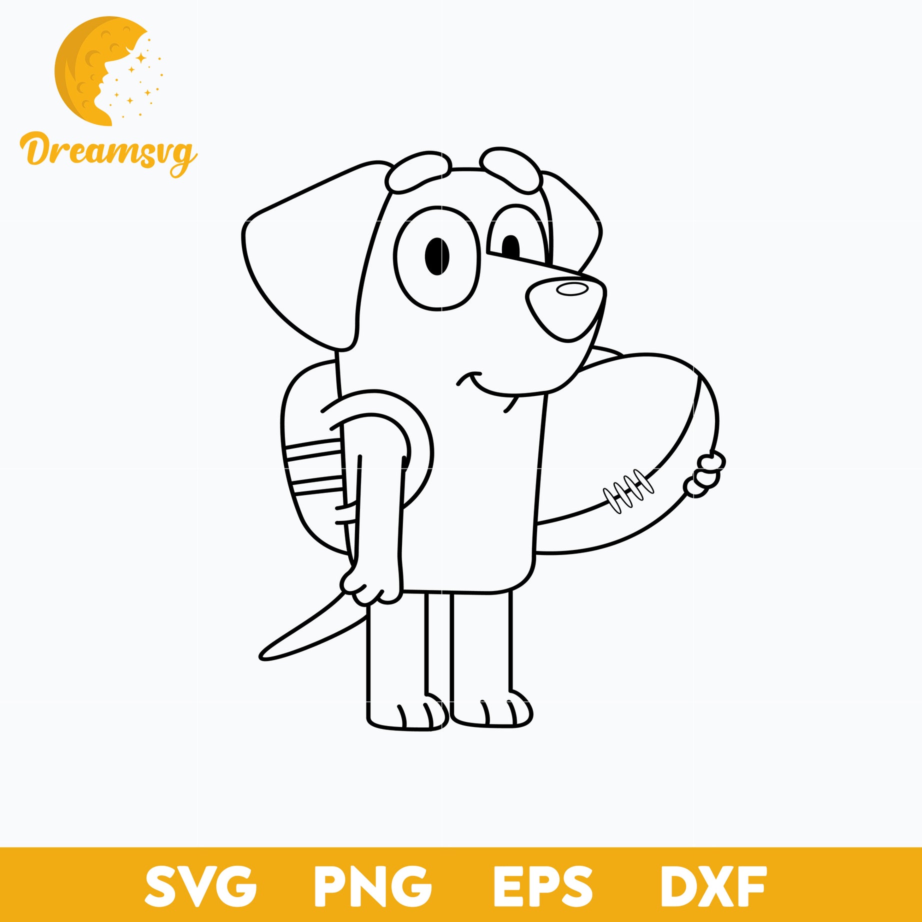Lucky outline svg, Bluey Vector, Bluey Alphabeth, Bluey Cutfile, Bluey Clipart, Cartoon svg, png, dxf, eps file