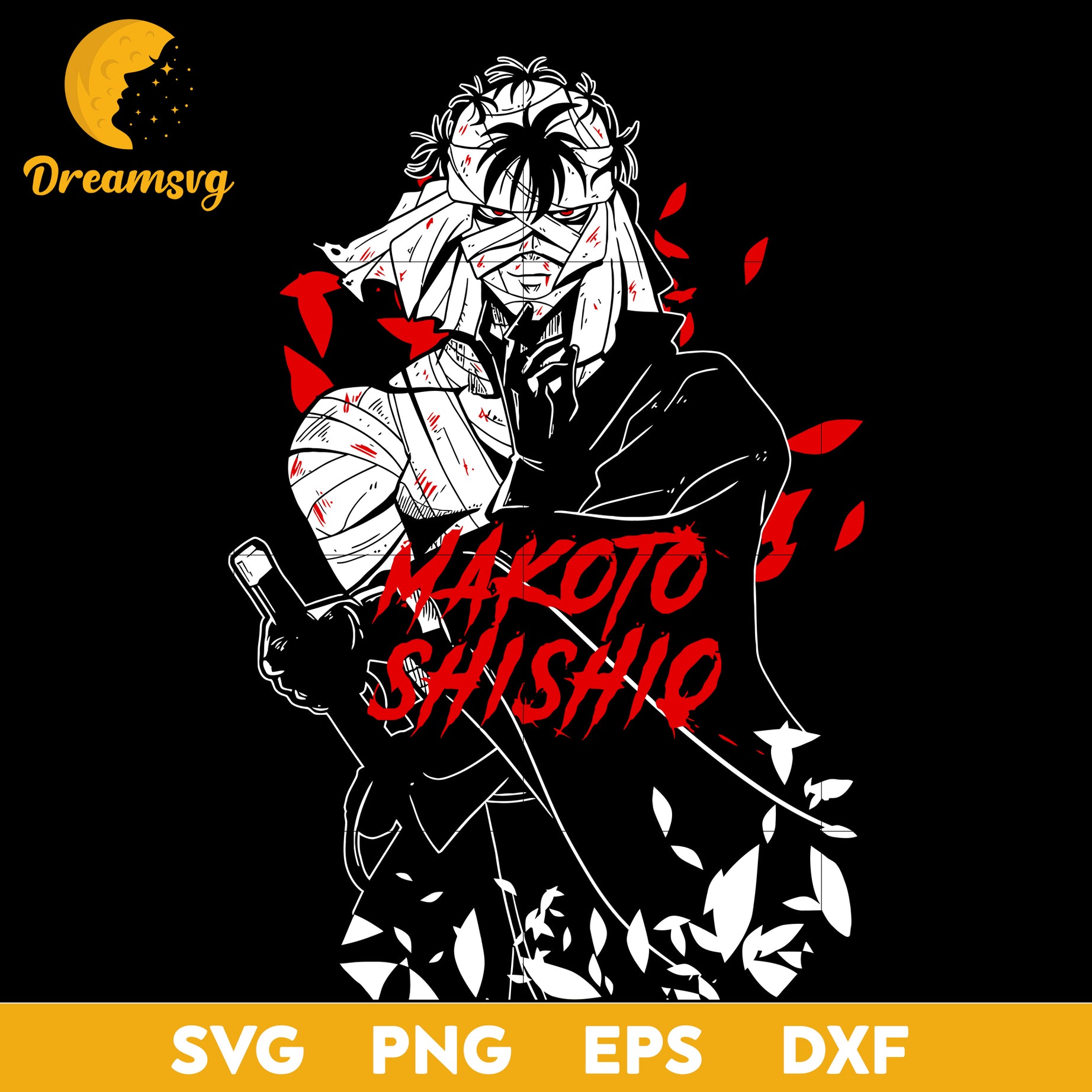 Makoto Shishio Svg, Shishio Svg, Shishio Anime Svg, Japanese Anime Svg, Anime Gift Svg, Anime Svg, png, eps, dxf digital download.