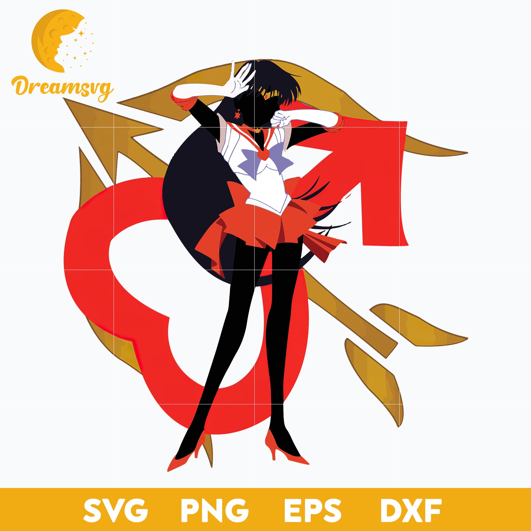 Mars Flame Sniper Svg, Sailor Moon Svg, Sailor Mars Svg, Love Anime Svg, Anime Svg, png, eps, dxf digital download.