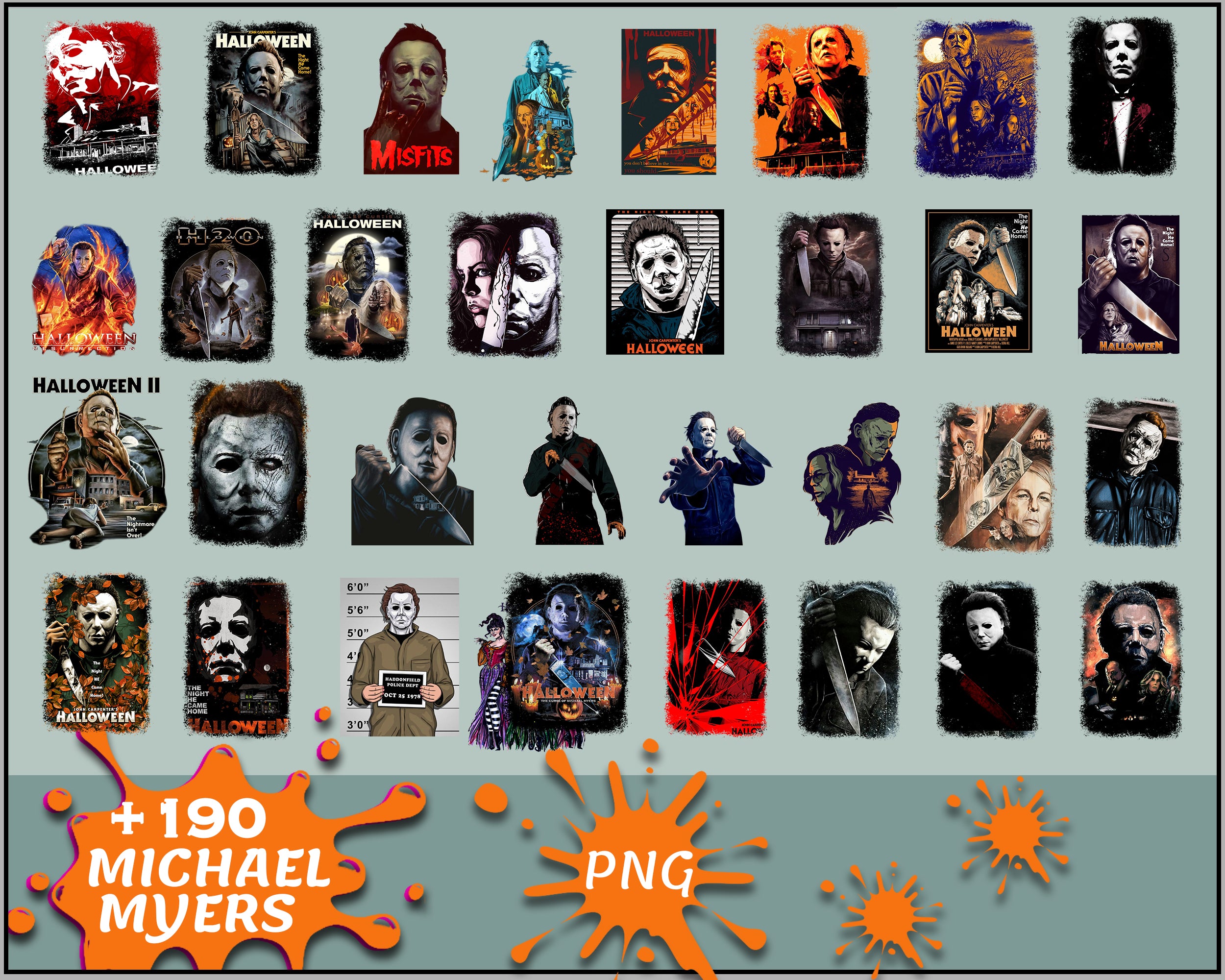 Michael Myers PNG Bundle , Michael Myers Halloween , Scary Halloween, Horror Characters, Halloween svg, png digital file.