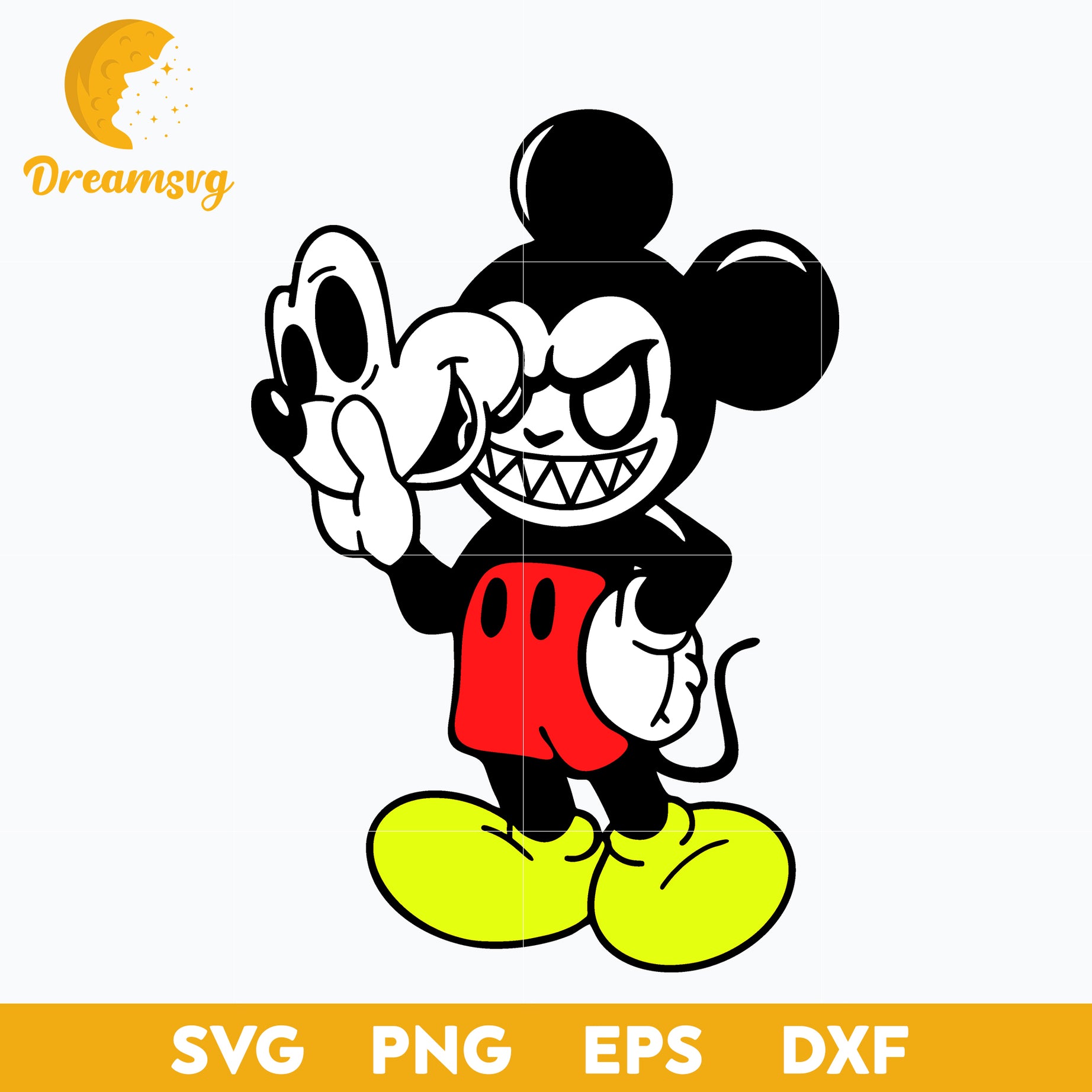 Mickey Horror Face svg, Halloween svg, png, dxf, eps digital file.