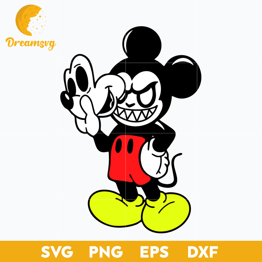 Mickey Horror Face svg, Halloween svg, png, dxf, eps digital file.
