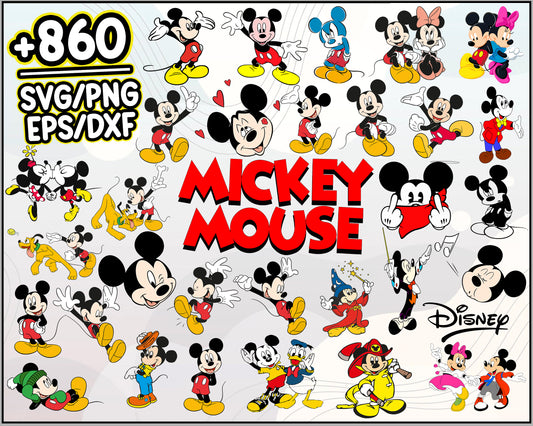 860+ Mickey Mouse SVG Bundle, Cricut Svg, Minnie SVG, Svg Files For Cricut, For Silhouette, Cartoon svg, png, dxf, eps digital file