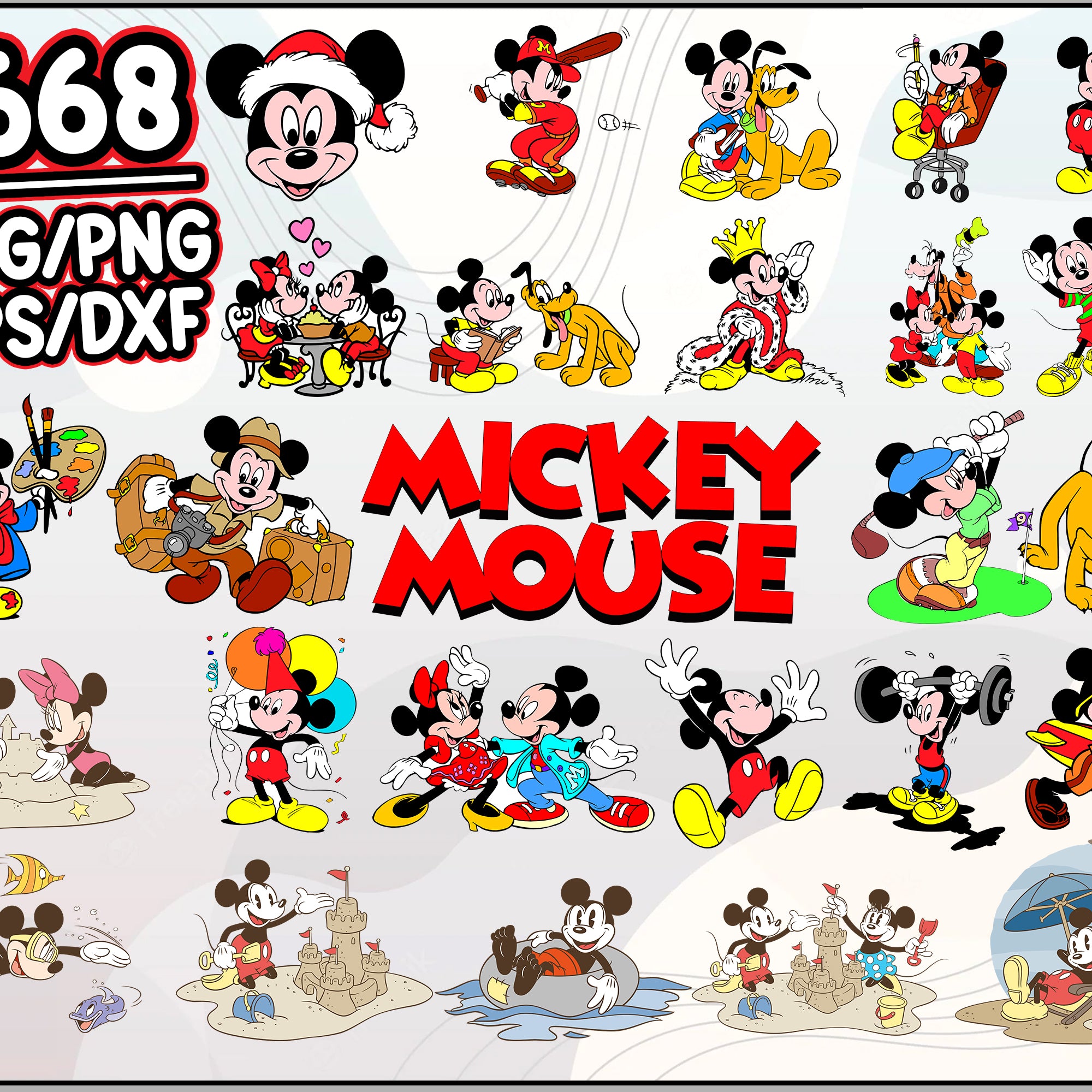 668+ Mickey Mouse SVG Bundle, Cricut Svg, Minnie SVG, Svg Files For Cricut, For Silhouette, Cartoon svg, png, dxf, eps digital file