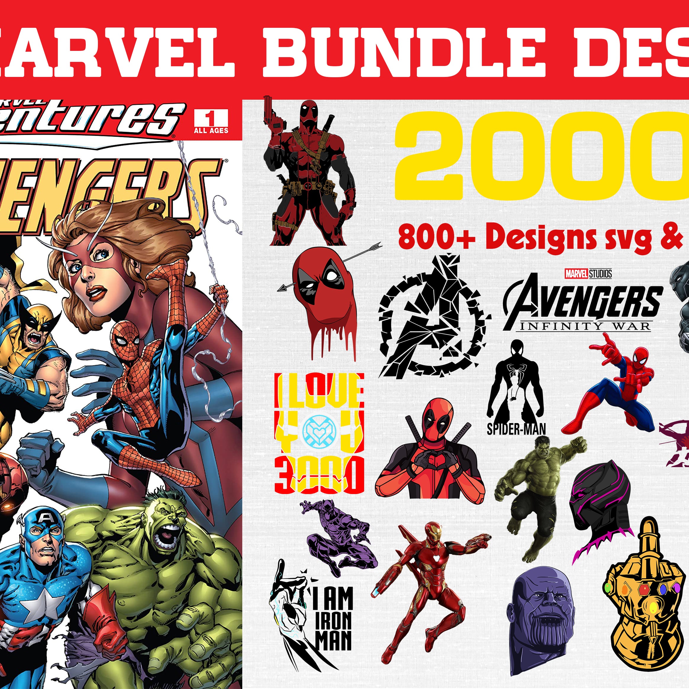 2000+ Marvel SVG Mega Bundle
