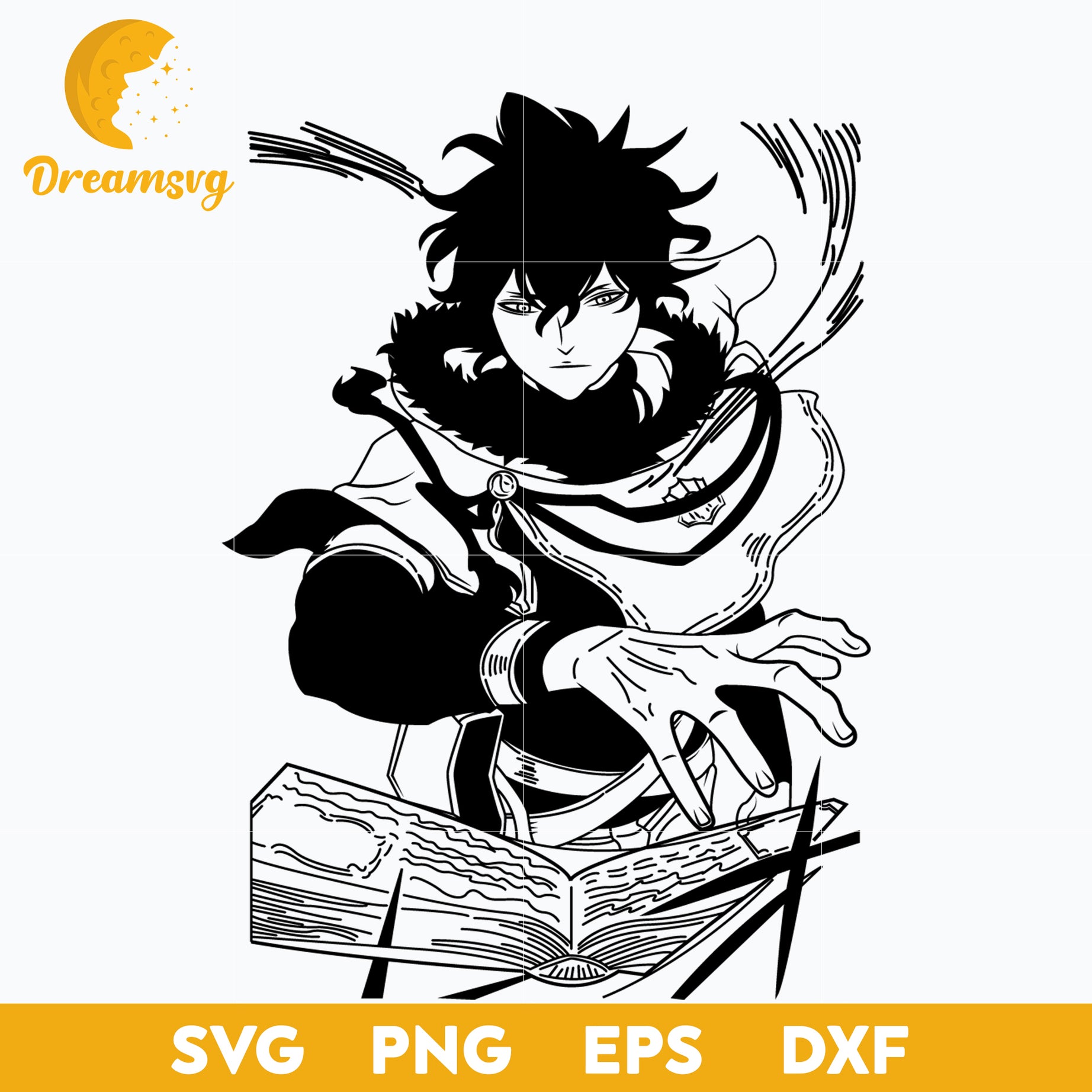 Black Clover Yuno Svg, Black Clover Manga Svg, file for cricut, Anime svg, png, eps, dxf digital download