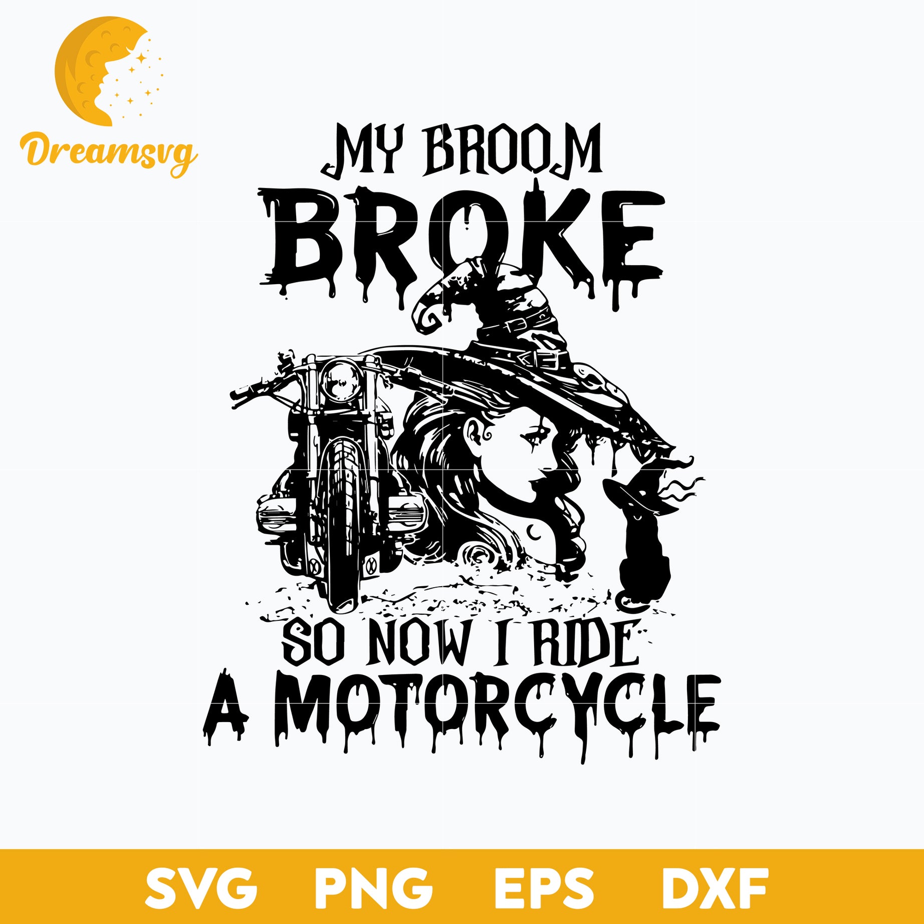 Motorcycle Witch svg, Halloween svg, png, dxf, eps digital file.