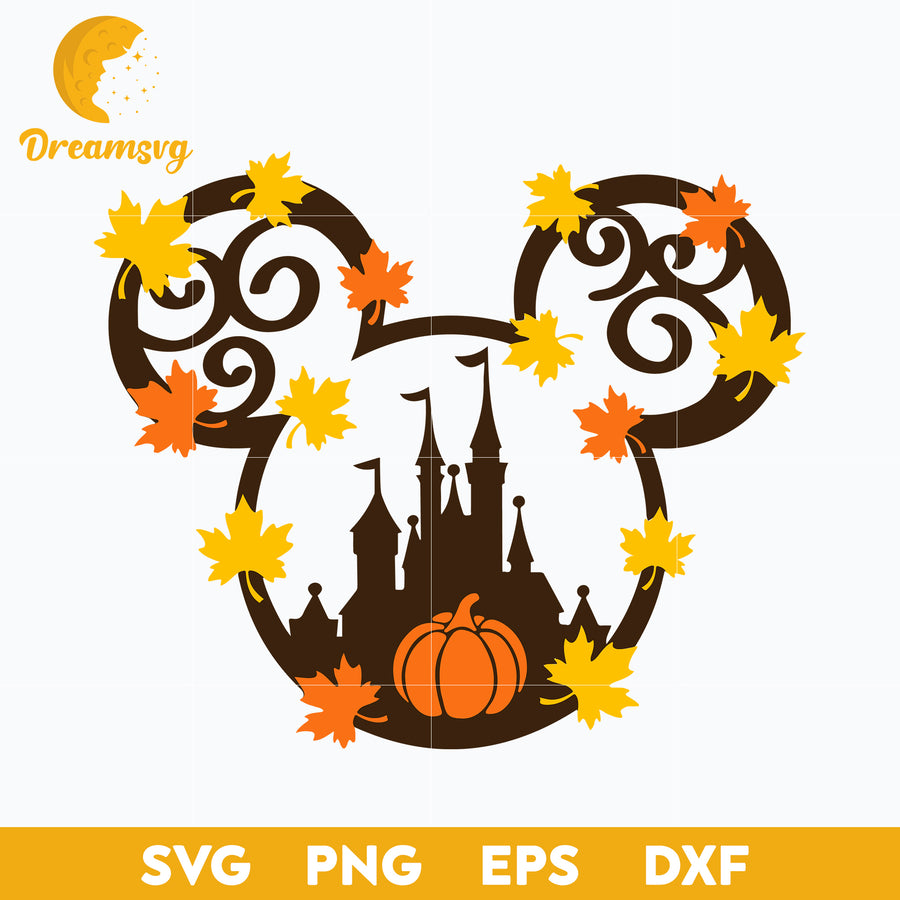 Mouse Fall Castle Pumpkin svg, Halloween svg, png, dxf, eps digital file.