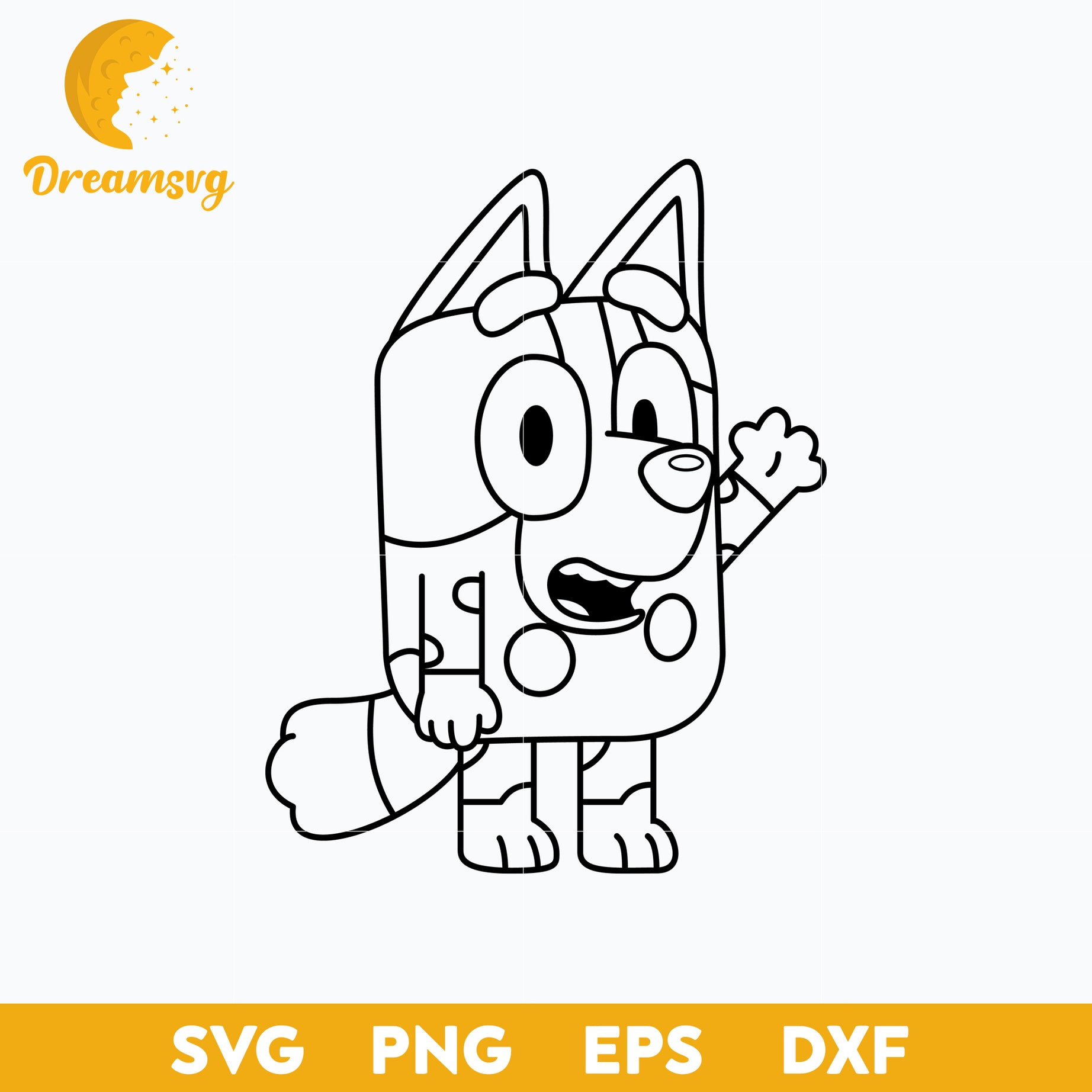 Muffin outline svg, Bluey Vector, Bluey Alphabeth, Bluey Cutfile, Bluey Clipart, Cartoon svg, png, dxf, eps file
