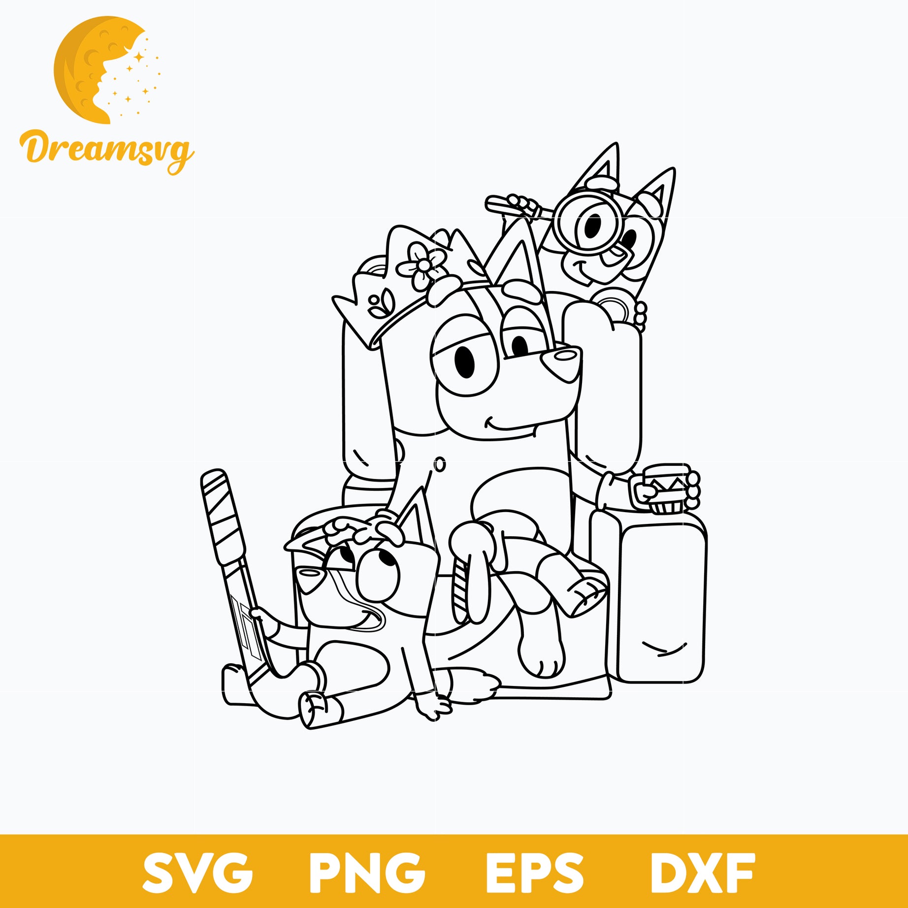 Mum Bluey Bingo outline svg, Bluey Vector, Bluey Alphabeth, Bluey Cutfile, Bluey Clipart, Cartoon svg, png, dxf, eps file
