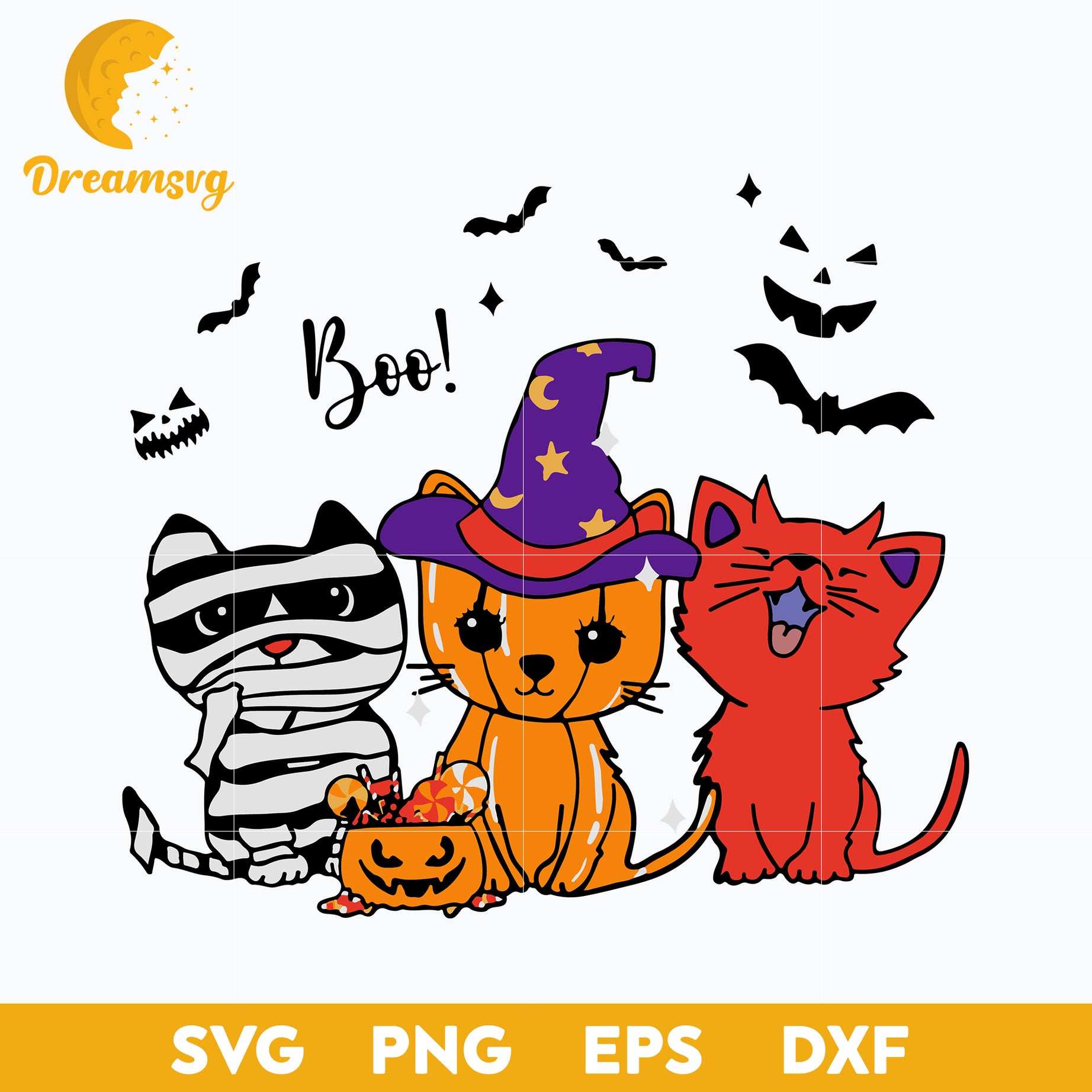 Mummy Witch Evil Cats Halloween svg, Halloween svg, png, dxf, eps digital file.