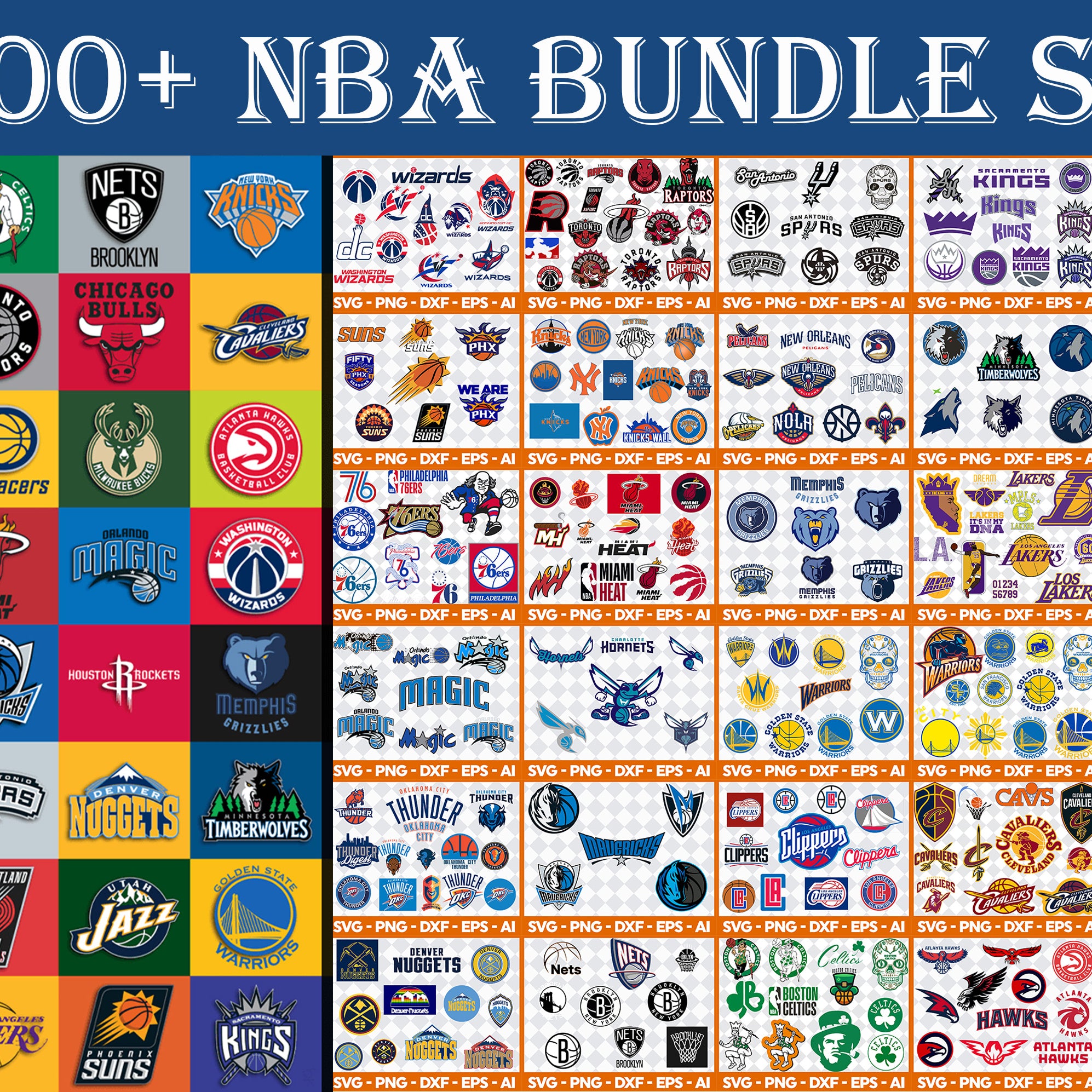 1800 file NBA Bundle Svg, Sport Svg, Bundle Sport Svg, Mega Bundle Sport NBA, All NBA Teams