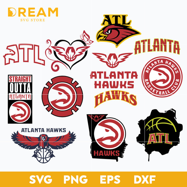 Atlanta Hawks Bundle svg, Bundle Hawks svg, NBA Basketball svg, Sport svg, png, dxf, eps digital file NBA03012128L
