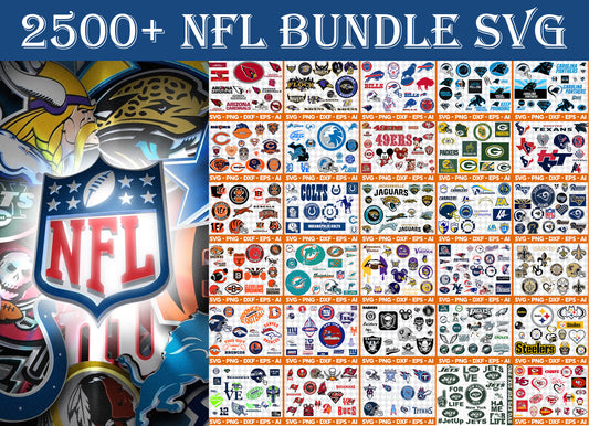 Mega NFL Bundle Svg, Nfl Logo Svg, Nfl Team Svg, Sport Svg, All Nfl Teams