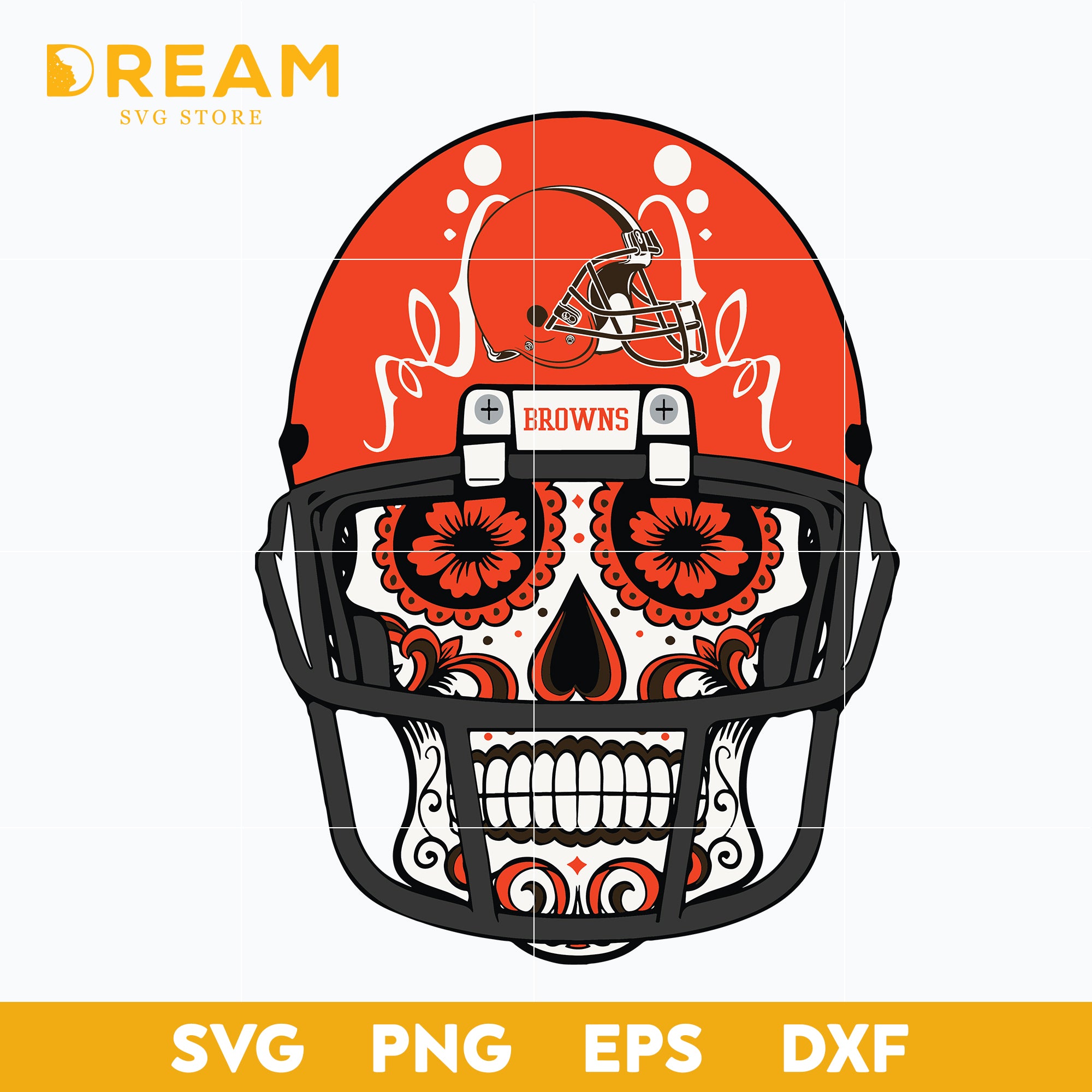 Cleveland Browns skull svg, Browns skull svg, Nfl svg, png, dxf, eps digital file NFL01112011L