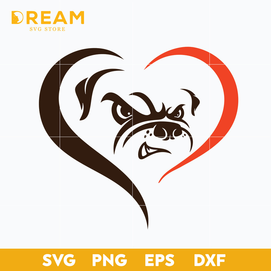Cleveland Browns heart svg, Browns heart svg, Nfl svg, png, dxf, eps digital file NFL01112014L
