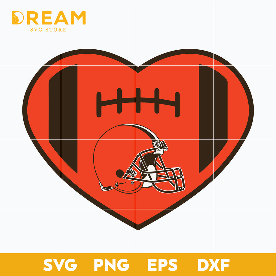 Cleveland Browns heart svg, Browns heart svg, Nfl svg, png, dxf, eps digital file NFL01112027L