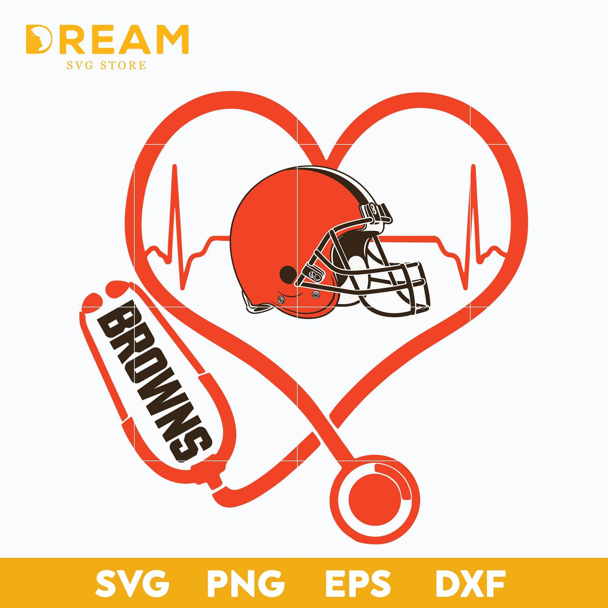 Cleveland Browns heart svg, Browns heart svg, Nfl svg, png, dxf, eps digital file NFL01112030L