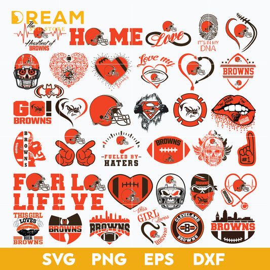 Cleveland Browns bundle svg, Browns bundle svg, Nfl svg, png, dxf, eps digital file NFL01112041L