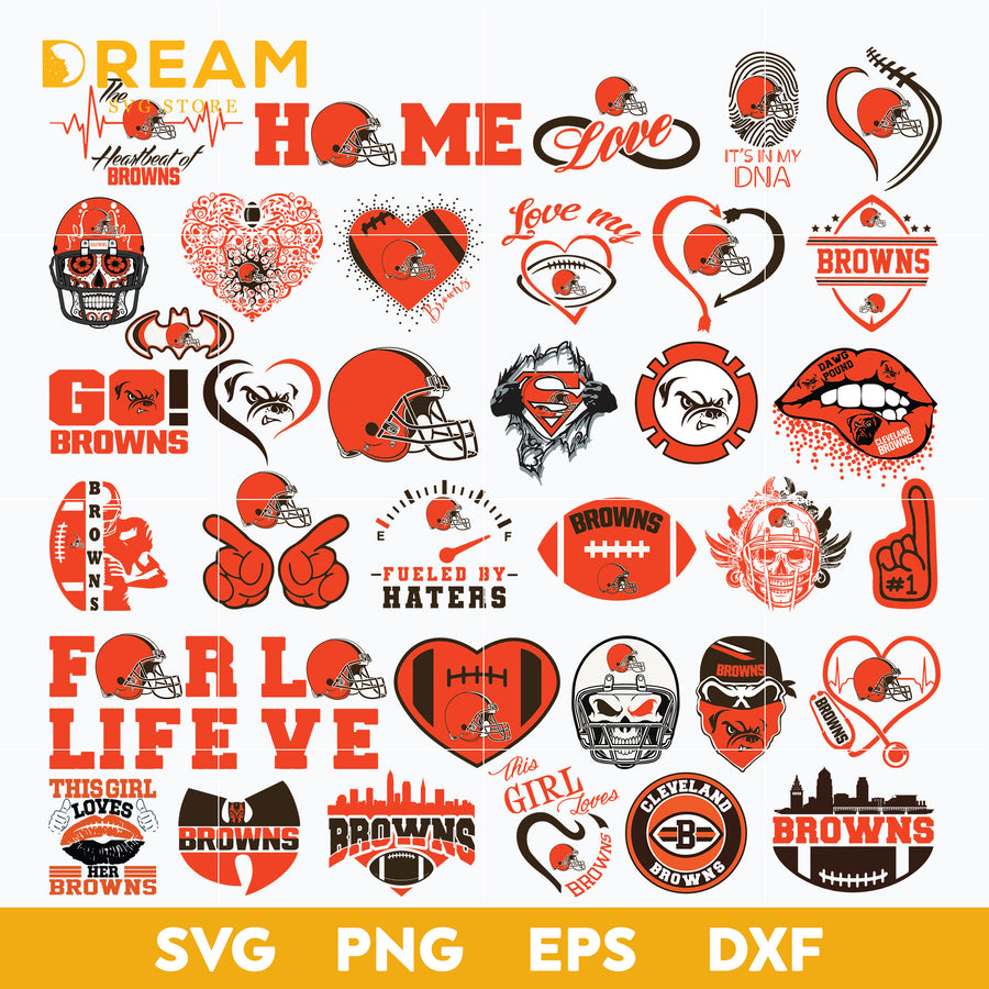 Cleveland Browns bundle svg, Browns bundle svg, Nfl svg, png, dxf, eps digital file NFL01112041L