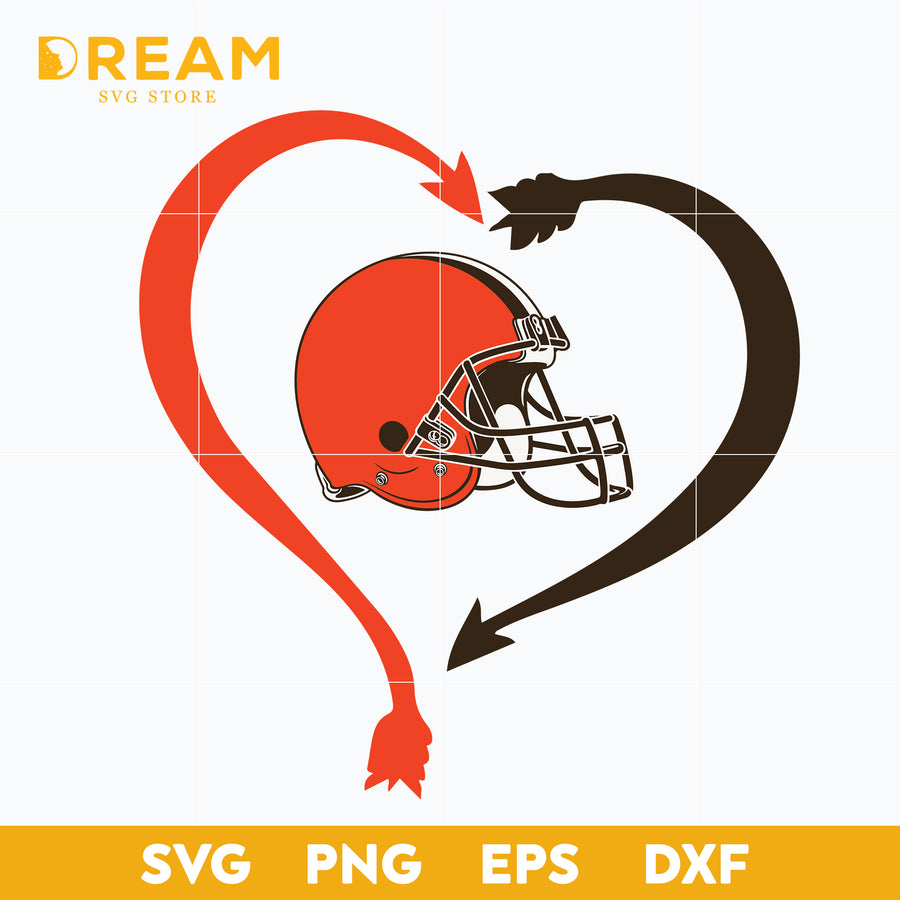 Cleveland Browns heart svg, Browns heart svg, Nfl svg, png, dxf, eps digital file NFL0111207L