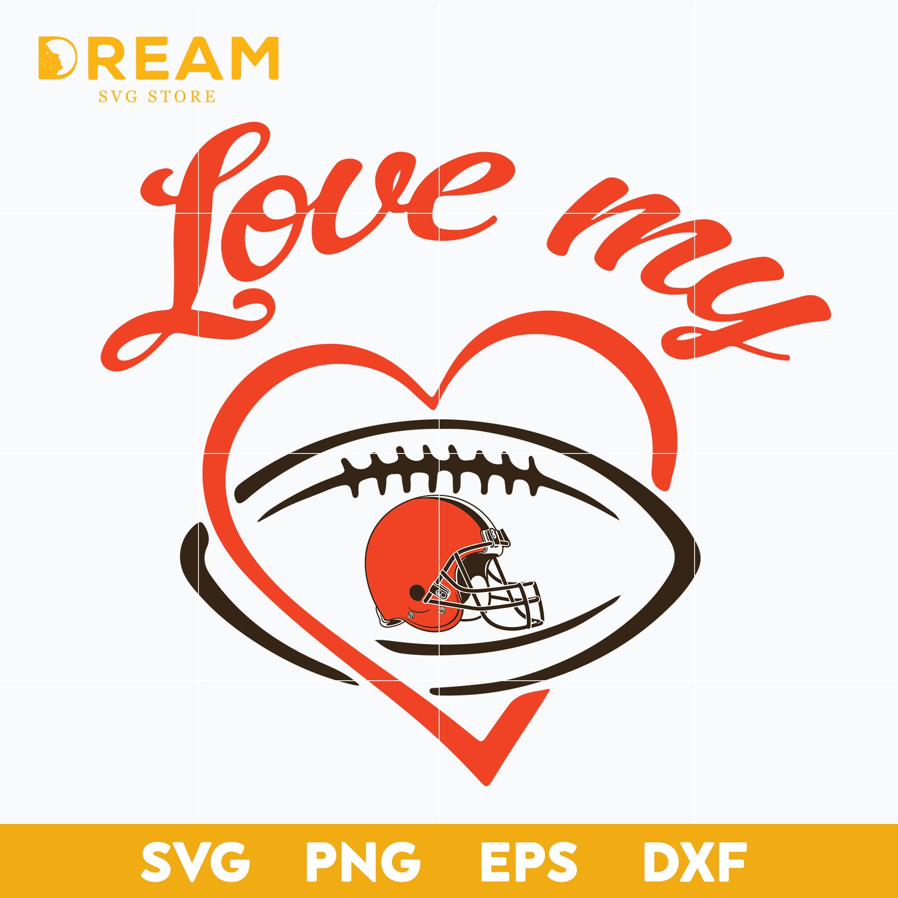 Cleveland Browns heart svg, Browns heart svg, Nfl svg, png, dxf, eps digital file NFL0111208L