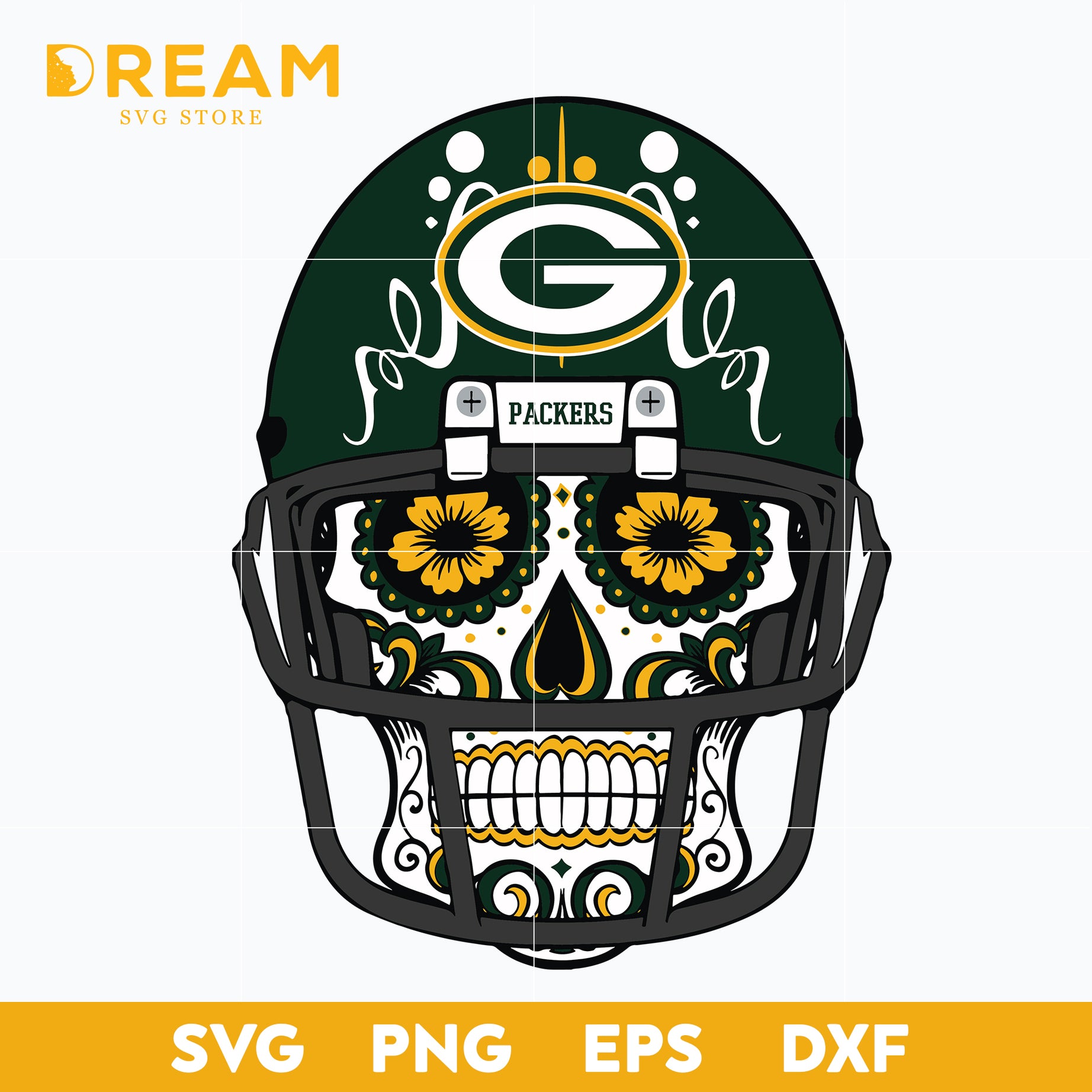 Green Bay Packers skull svg, skull Packers svg, Nfl svg, png, dxf, eps digital file NFL02102015L