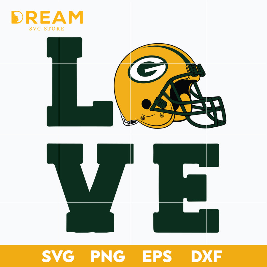 Love Green Bay Packers svg, Packers svg, Nfl svg, png, dxf, eps digital file NFL02102028L