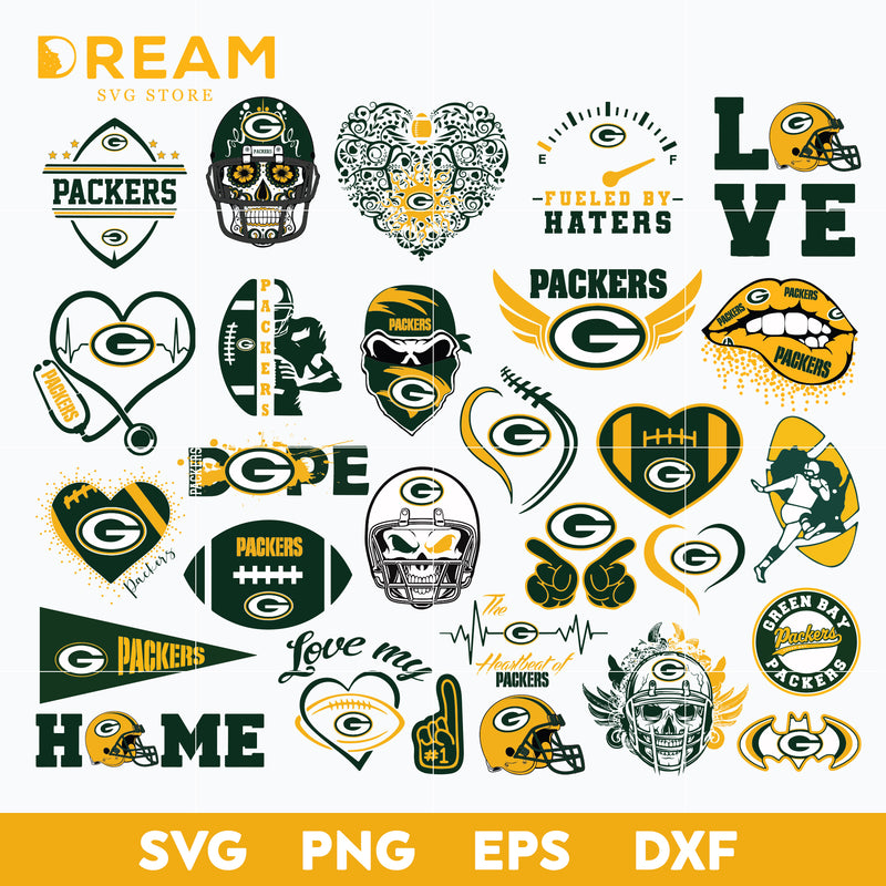 Green Bay Packers bundle svg, Packers svg, Nfl svg, png, dxf, eps digital file NFL02102039L
