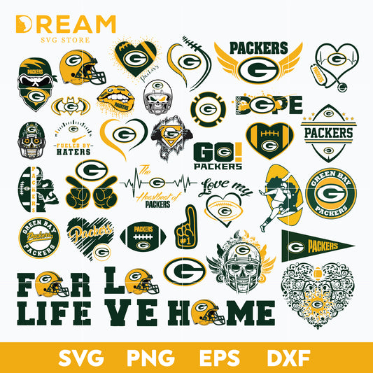Green Bay Packers bundle svg, Packers svg, Nfl svg, png, dxf, eps digital file NFL02102040L