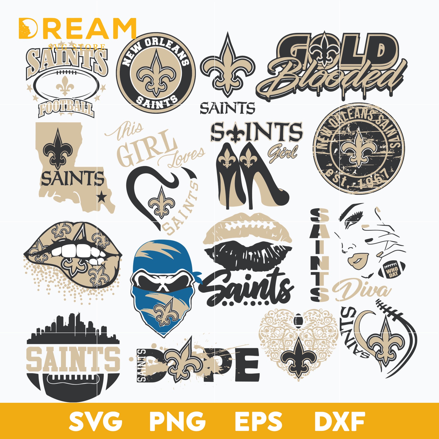 New Orleans Saints Bundle svg, Saints Bundlesvg, Sport svg, Nfl svg, png, dxf, eps digital file NFL28122047L