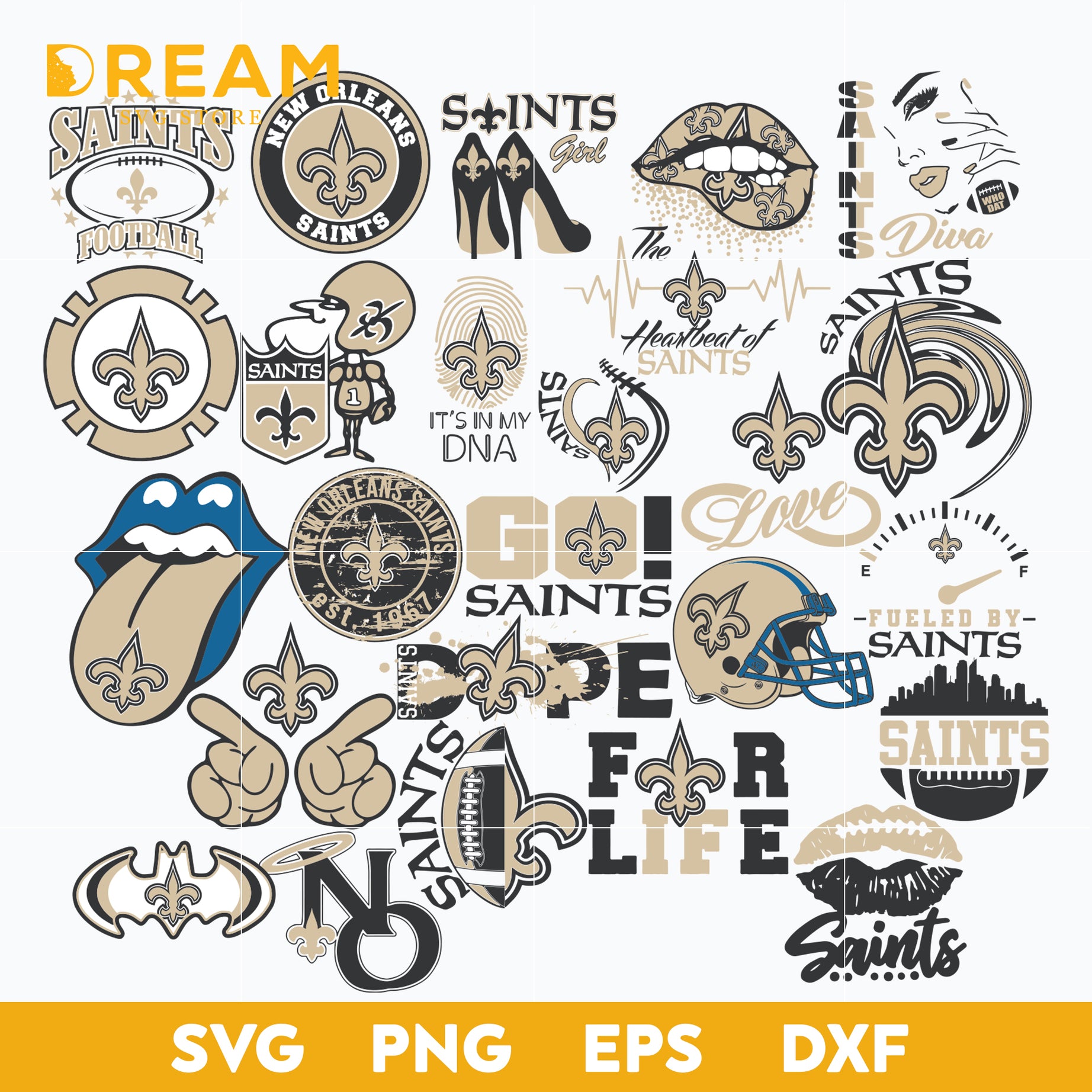 New Orleans Saints Bundle svg, Saints Bundlesvg, Sport svg, Nfl svg, png, dxf, eps digital file NFL28122048L