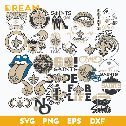 New Orleans Saints Bundle svg, Saints Bundlesvg, Sport svg, Nfl svg, png, dxf, eps digital file NFL28122048L