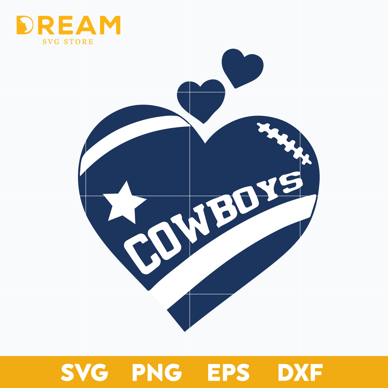 Dallas cowboys heart svg, Cowboys heart svg, Nfl svg, png, dxf, eps digital file NFL05102019L
