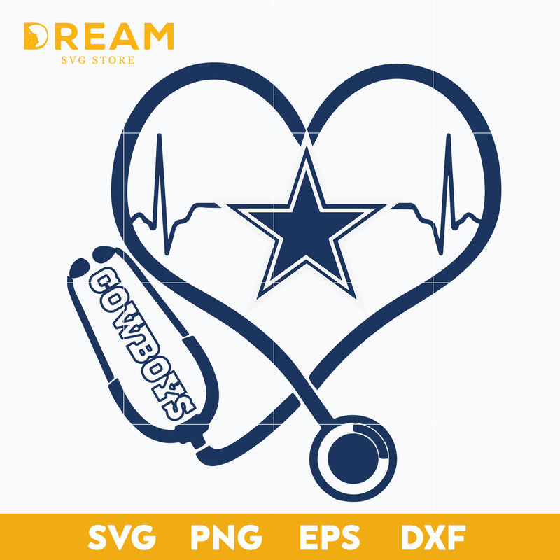 Dallas cowboys heart svg, Cowboys heart svg, Nfl svg, png, dxf, eps digital file NFL05102024L
