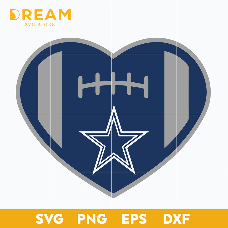 Dallas cowboys heart svg, Cowboys heart svg, Nfl svg, png, dxf, eps digital file NFL05102025L