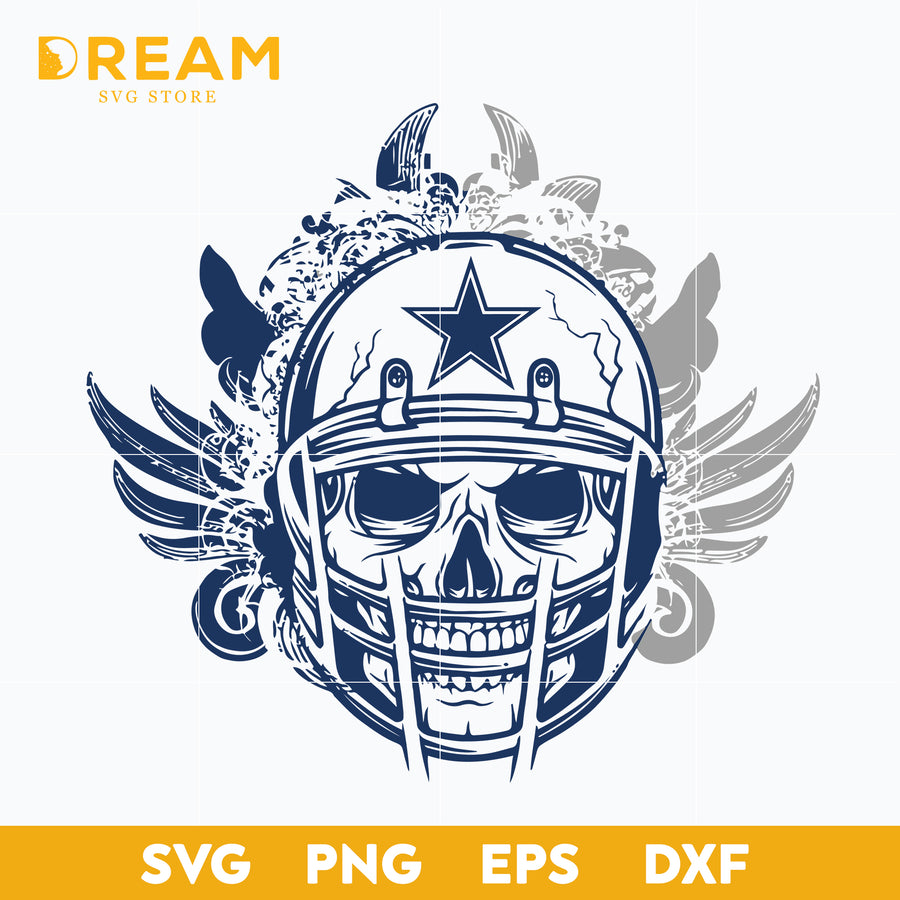 Dallas cowboys skull svg, skull cowboys svg, Nfl svg, png, dxf, eps digital file NFL05102027L