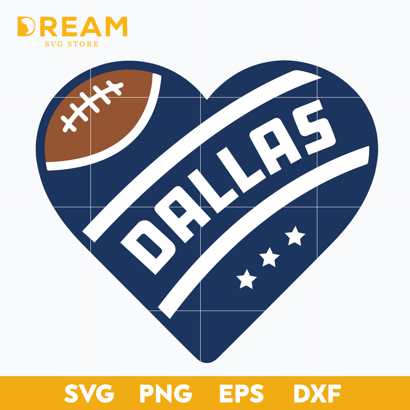 Dallas cowboys heart svg, Cowboys heart svg, Nfl svg, png, dxf, eps digital file NFL05102028L