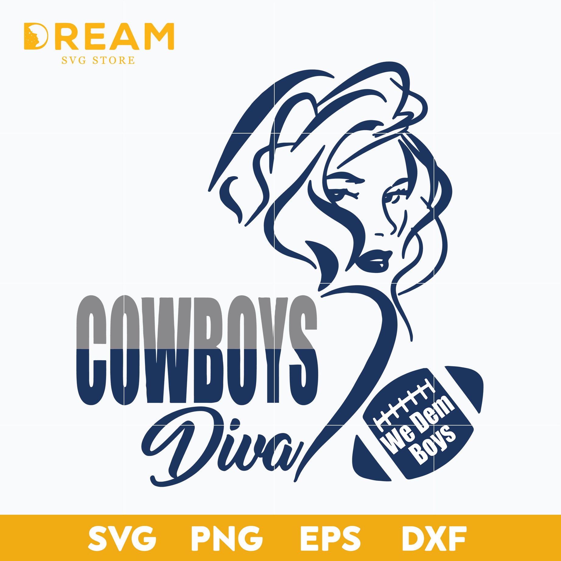 Cowboys diva we dem boys svg, Dallas cowboys svg, Nfl svg, png, dxf, eps digital file NFL05102031L