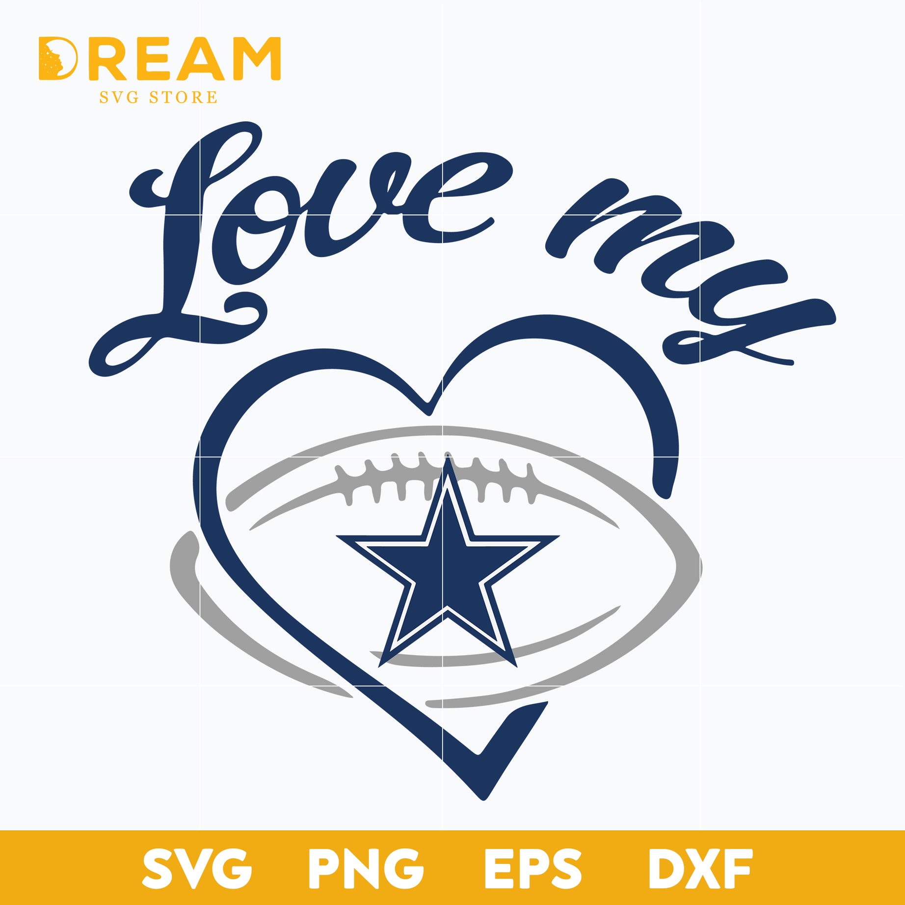 Love my Dallas cowboys svg, Nfl svg, png, dxf, eps digital file NFL0510203L