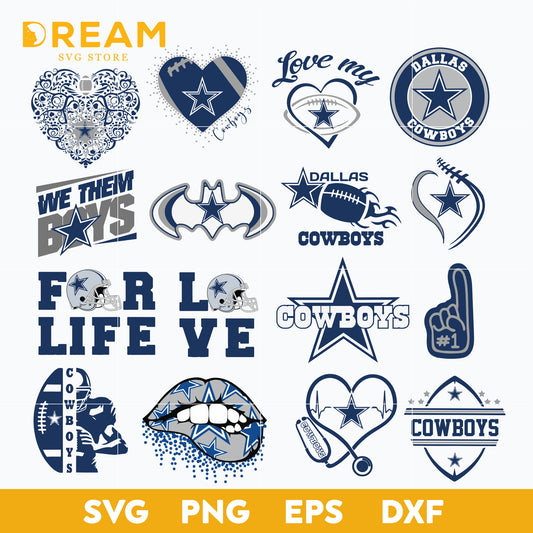 Dallas cowboys bundle svg, Cowboys svg, Nfl svg, png, dxf, eps digital file NFL05102048L