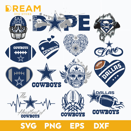 Dallas cowboys bundle svg, Cowboys svg, Nfl svg, png, dxf, eps digital file NFL05102049L