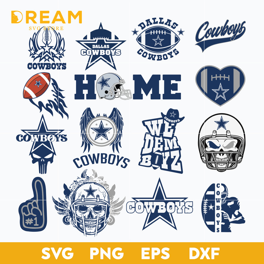 Dallas cowboys bundle svg, Cowboys svg, Nfl svg, png, dxf, eps digital file NFL05102050L