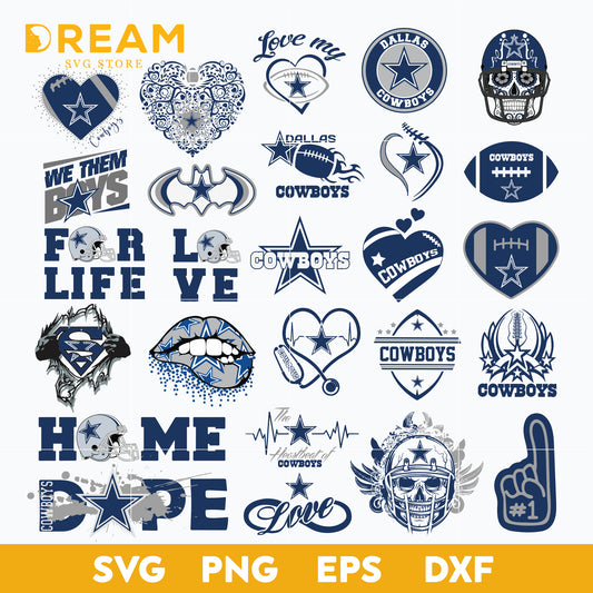 Dallas cowboys bundle svg, Cowboys svg, Nfl svg, png, dxf, eps digital file NFL05102052L