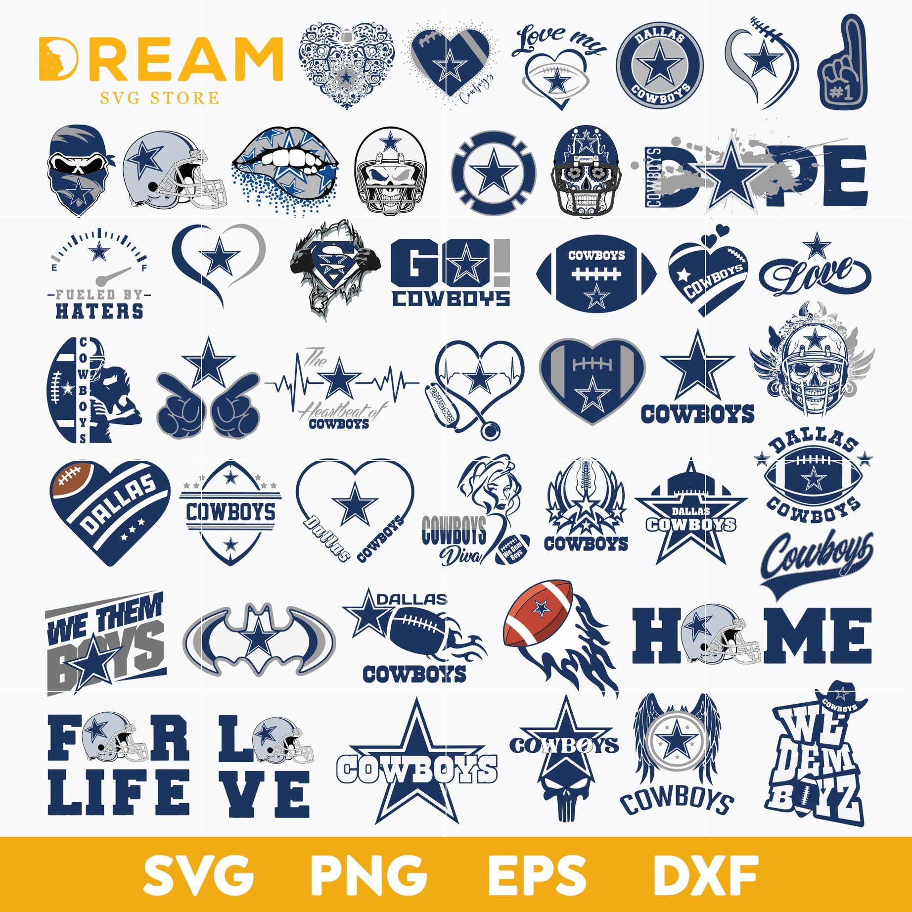 Dallas cowboys bundle svg, Cowboys svg, Nfl svg, png, dxf, eps digital file NFL05102054L