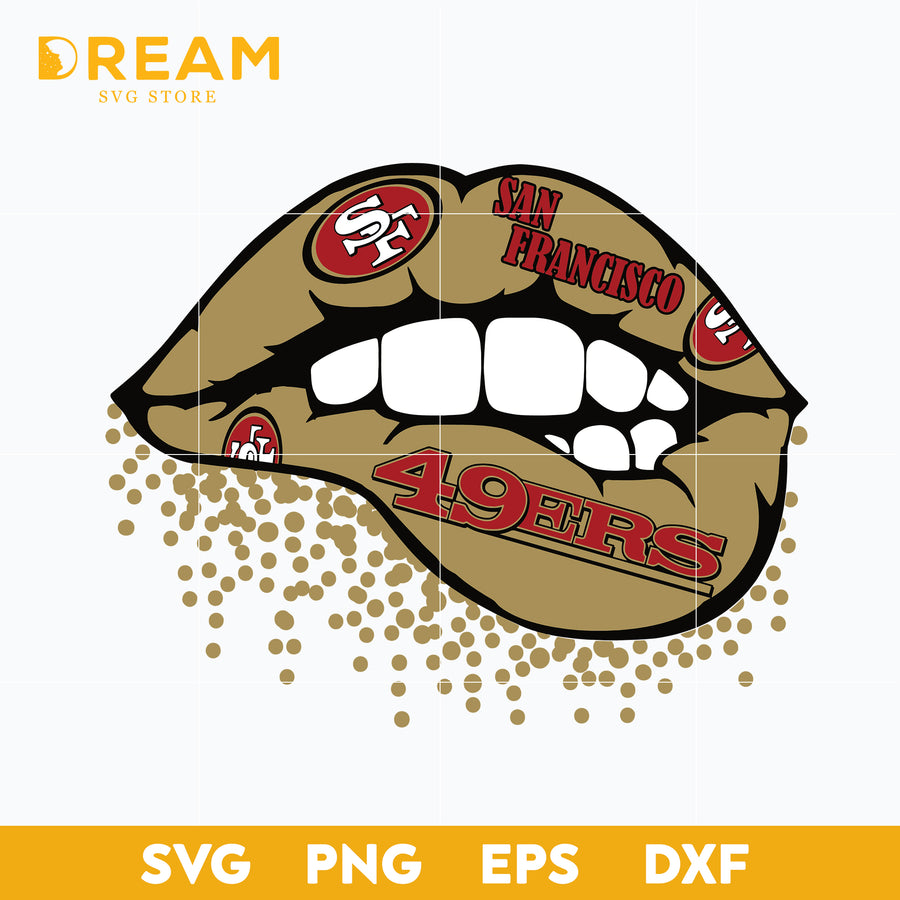 San francisco 49ers lip svg, 49ers lip svg, Nfl svg, png, dxf, eps digital file NFL0710202011L